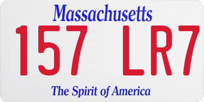 MA license plate 157LR7