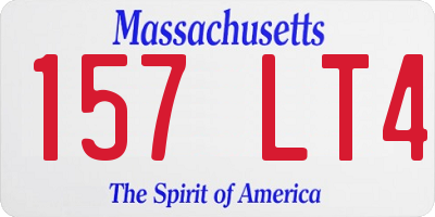 MA license plate 157LT4