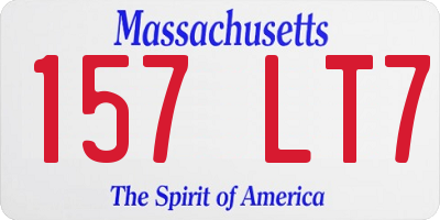MA license plate 157LT7