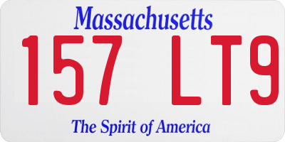 MA license plate 157LT9