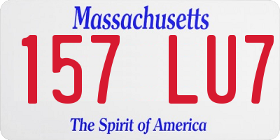 MA license plate 157LU7