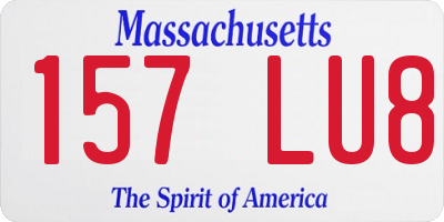 MA license plate 157LU8