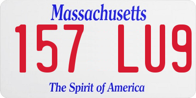 MA license plate 157LU9