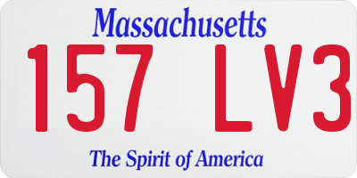 MA license plate 157LV3