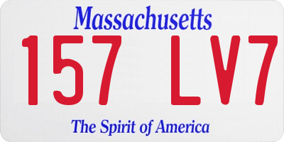MA license plate 157LV7