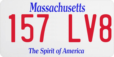 MA license plate 157LV8