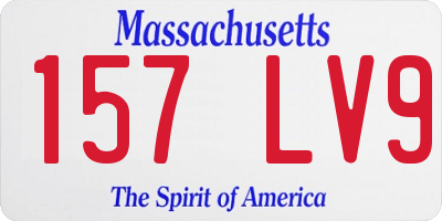 MA license plate 157LV9