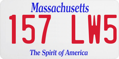 MA license plate 157LW5