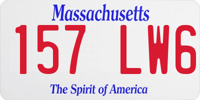 MA license plate 157LW6