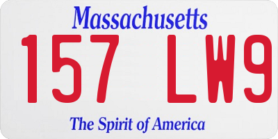 MA license plate 157LW9