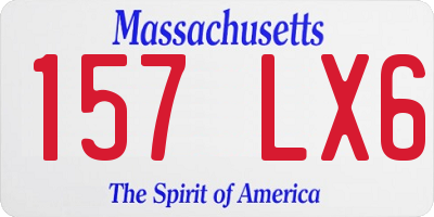 MA license plate 157LX6