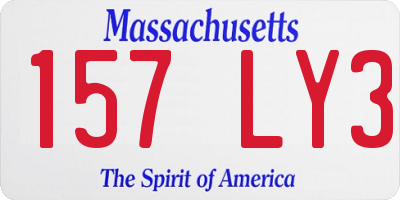 MA license plate 157LY3
