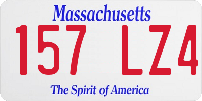 MA license plate 157LZ4