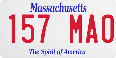 MA license plate 157MA0