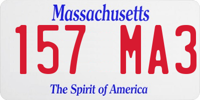 MA license plate 157MA3