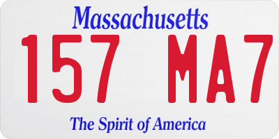 MA license plate 157MA7