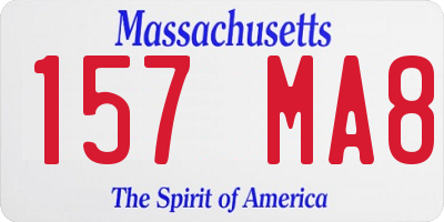 MA license plate 157MA8