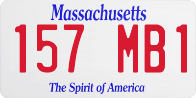 MA license plate 157MB1