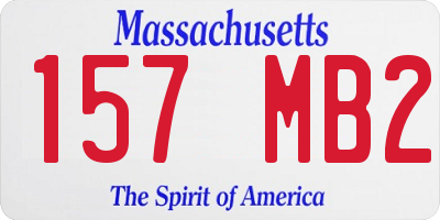 MA license plate 157MB2