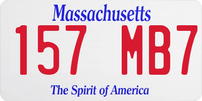 MA license plate 157MB7