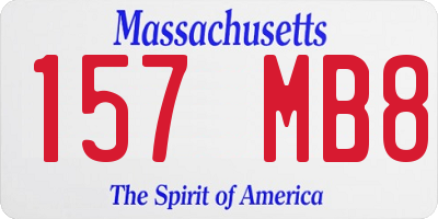 MA license plate 157MB8