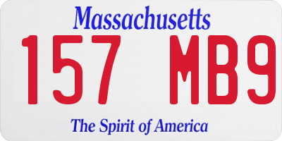 MA license plate 157MB9