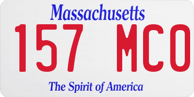 MA license plate 157MC0