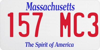 MA license plate 157MC3