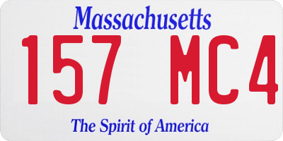 MA license plate 157MC4