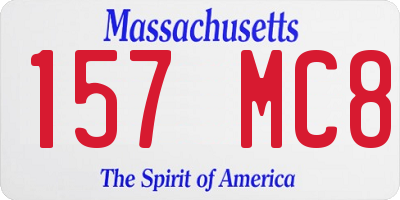 MA license plate 157MC8