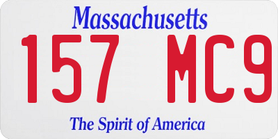 MA license plate 157MC9