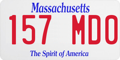 MA license plate 157MD0