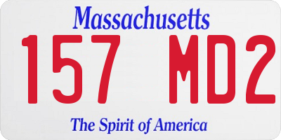 MA license plate 157MD2