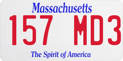 MA license plate 157MD3