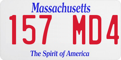 MA license plate 157MD4