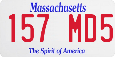 MA license plate 157MD5