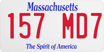MA license plate 157MD7