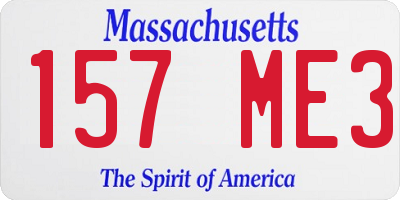 MA license plate 157ME3