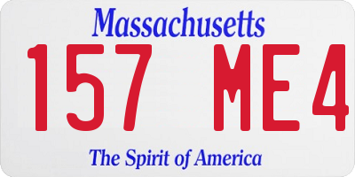 MA license plate 157ME4