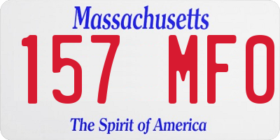 MA license plate 157MF0