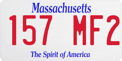 MA license plate 157MF2