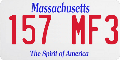 MA license plate 157MF3