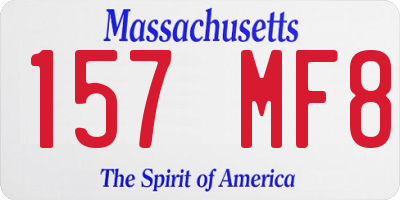 MA license plate 157MF8