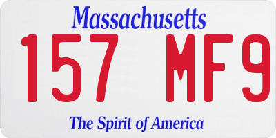 MA license plate 157MF9