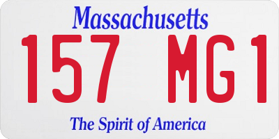 MA license plate 157MG1
