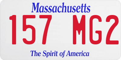 MA license plate 157MG2