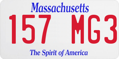 MA license plate 157MG3