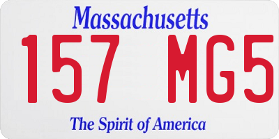 MA license plate 157MG5