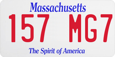 MA license plate 157MG7