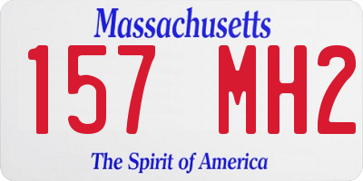 MA license plate 157MH2